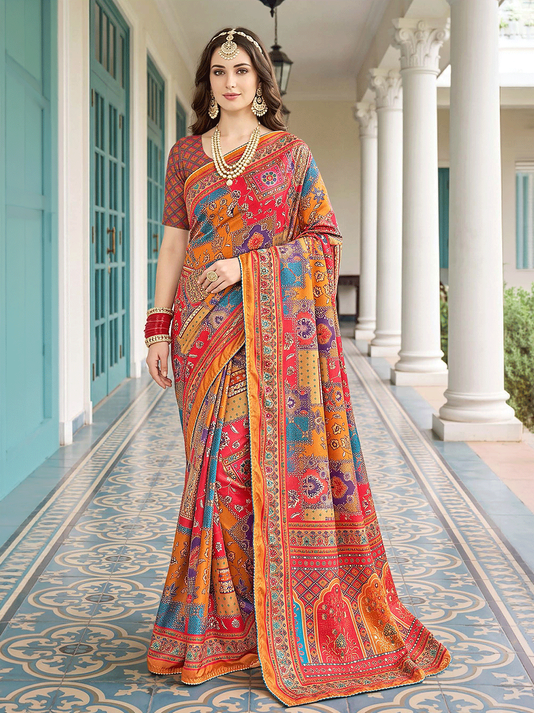Mala Crepe Printed Saree