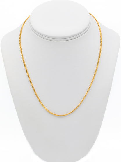 22ct Gold Hollow Foxtail Chain 3.89 GMS 45cm - Roop Darshan