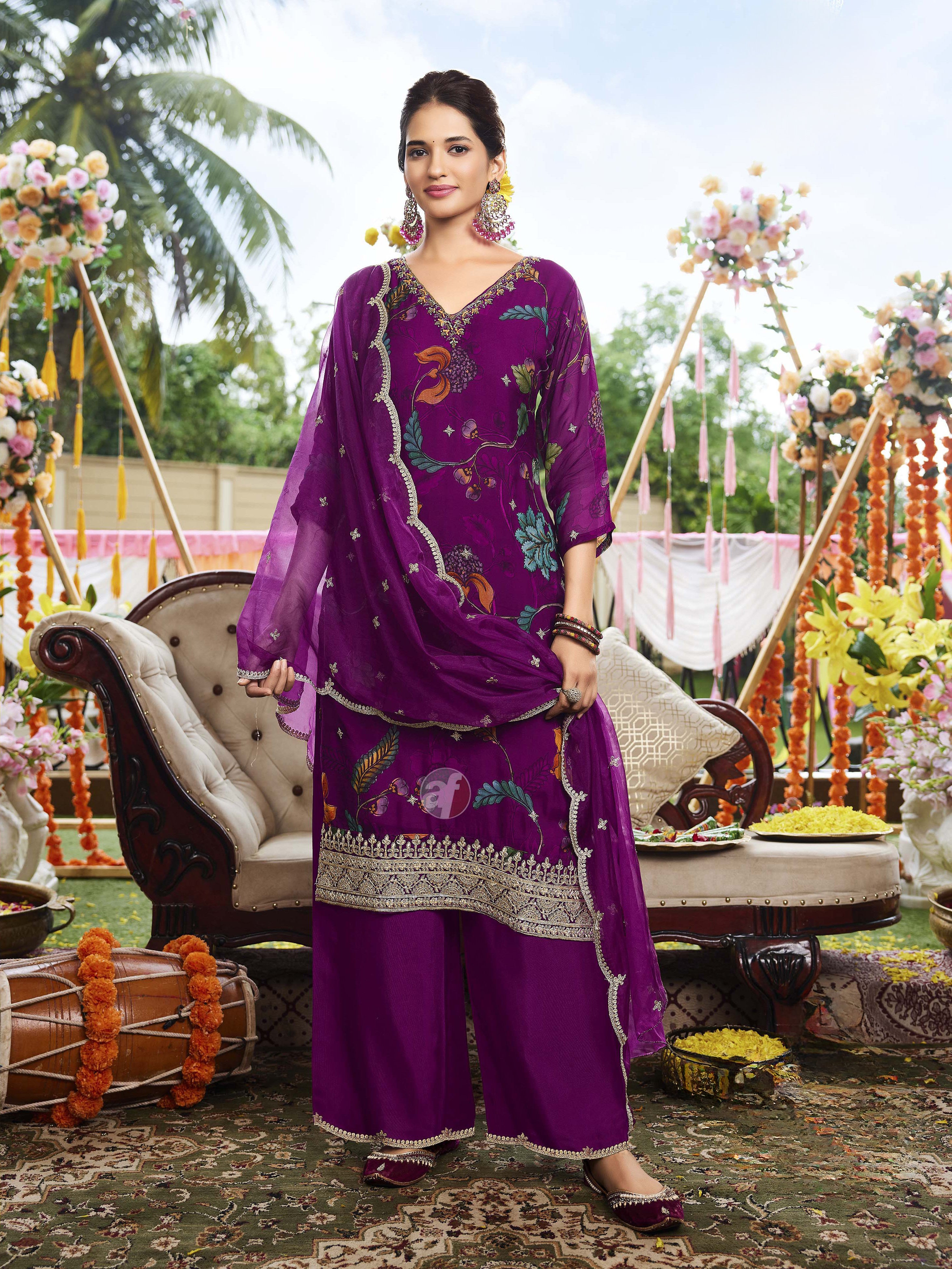 Laila Palazzo Suit - Roop Darshan