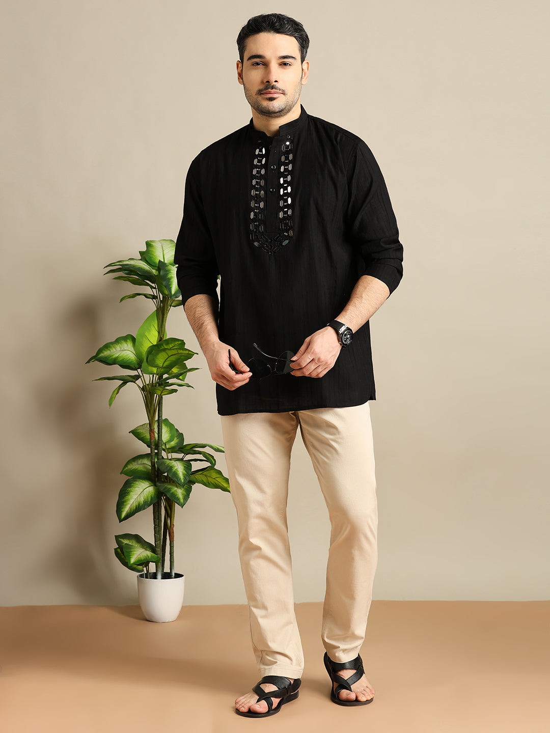Silk Embroidery Short Kurti - Roop Darshan