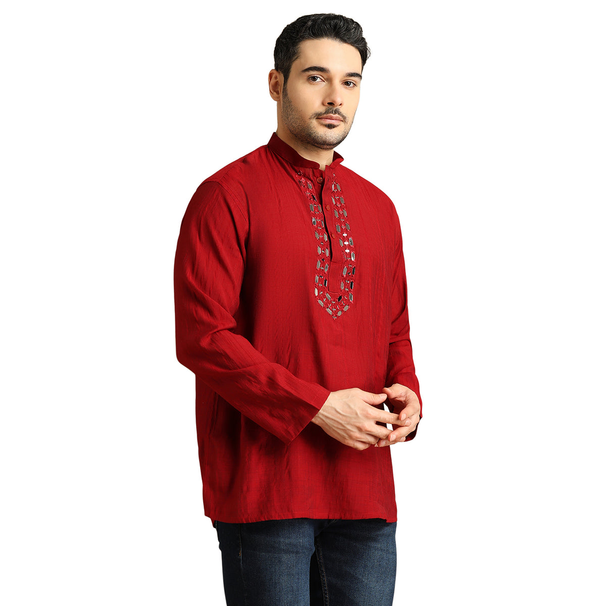 Silk Embroidery Short Kurti