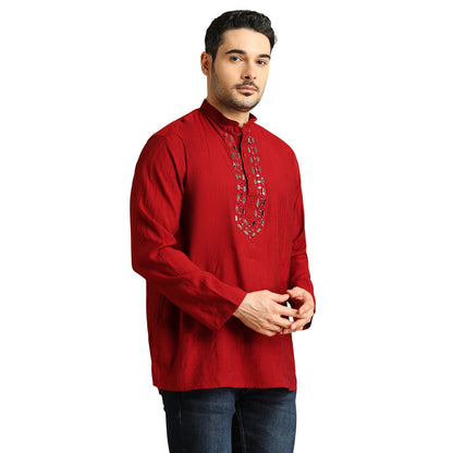 Silk Embroidery Short Kurti