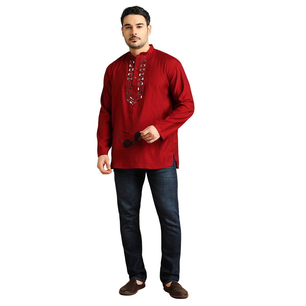Silk Embroidery Short Kurti