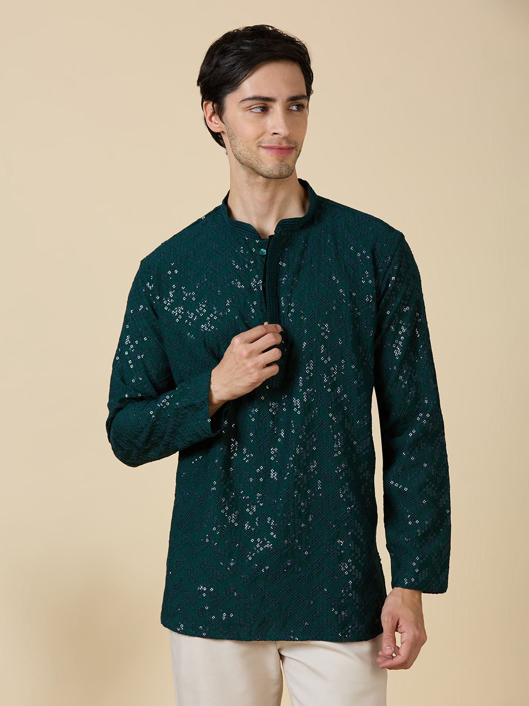 Saarth Chikankari Short Kurta