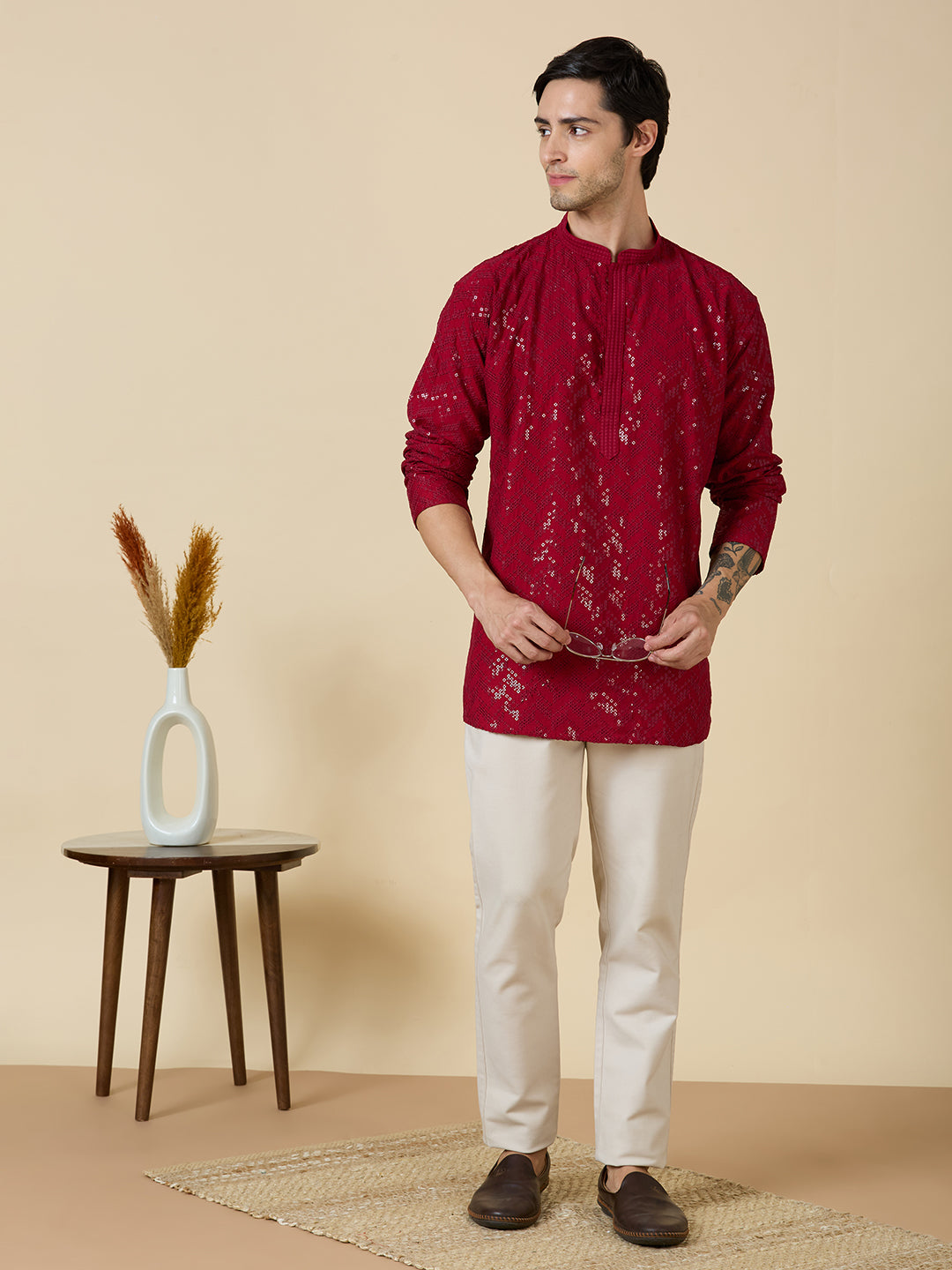 Saarth Chikankari Short Kurta