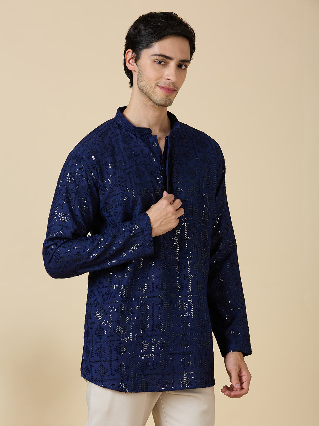 Vrij Chikankari Short Kurta