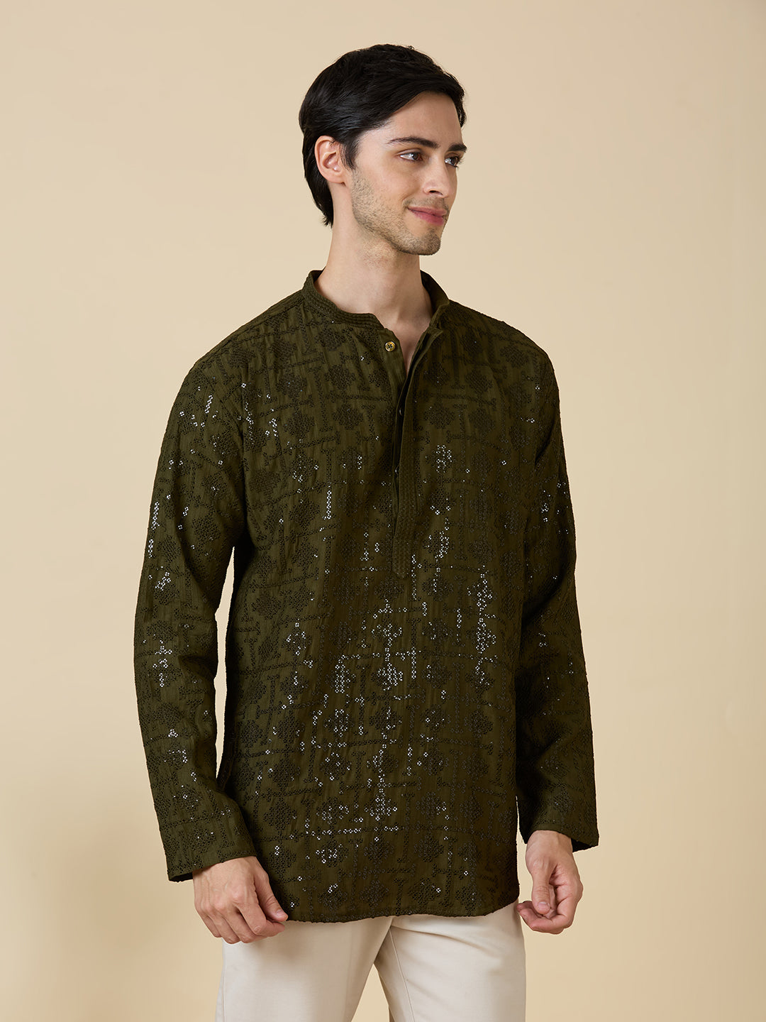 Vrij Chikankari Short Kurta