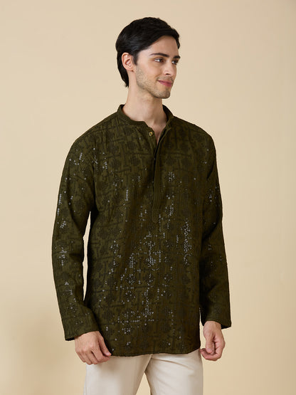 Vrij Chikankari Short Kurta