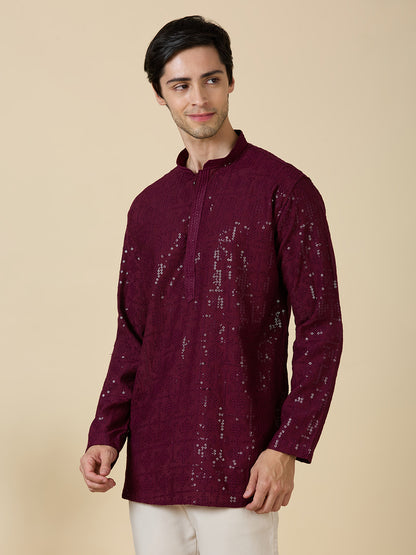 Vrij Chikankari Short Kurta