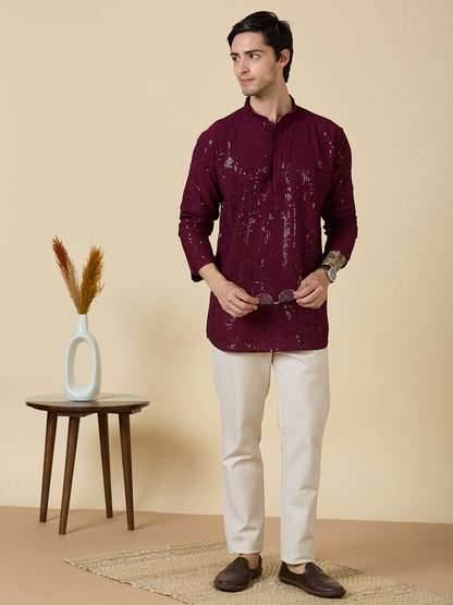 Vrij Chikankari Short Kurta