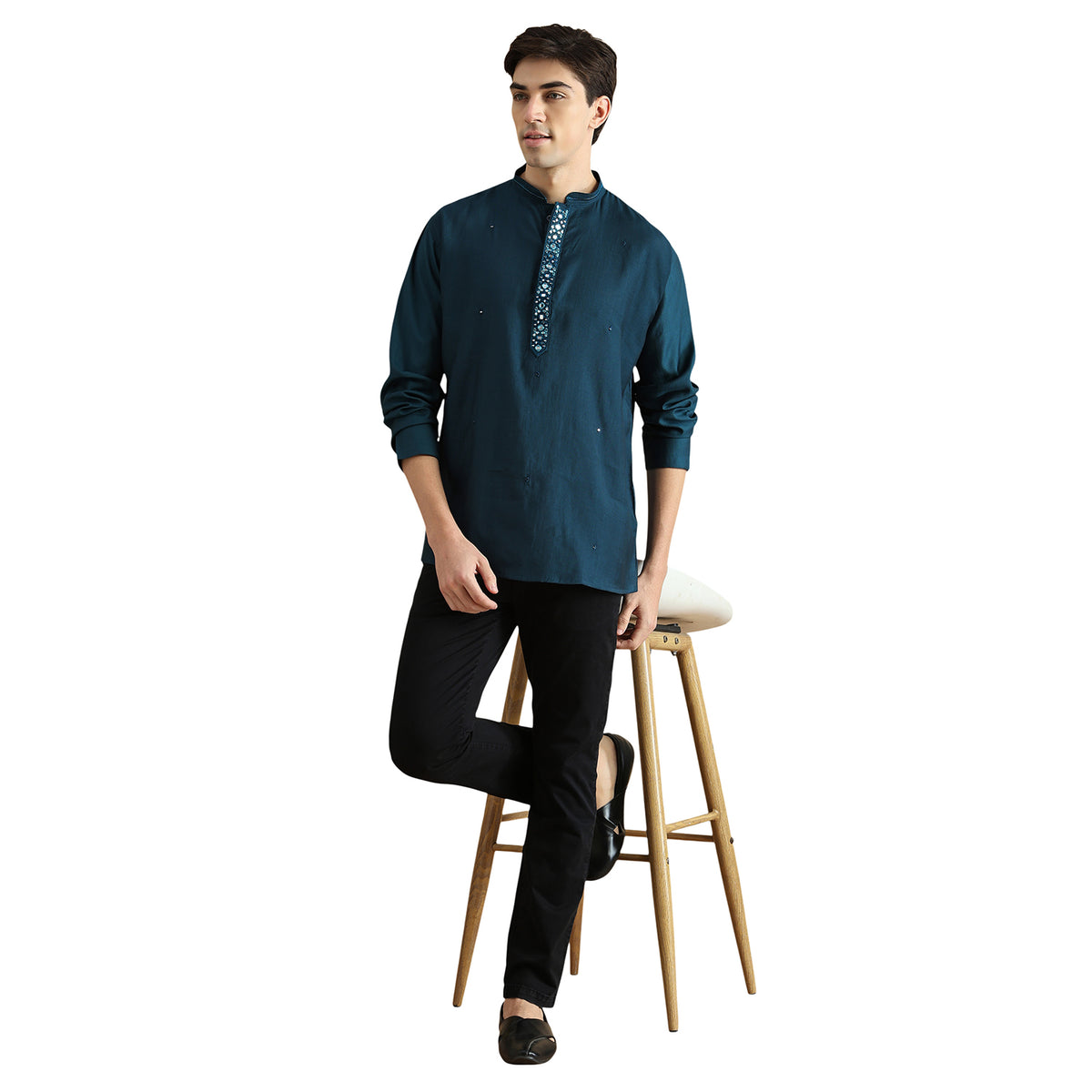 Roman Silk Resham Kurta
