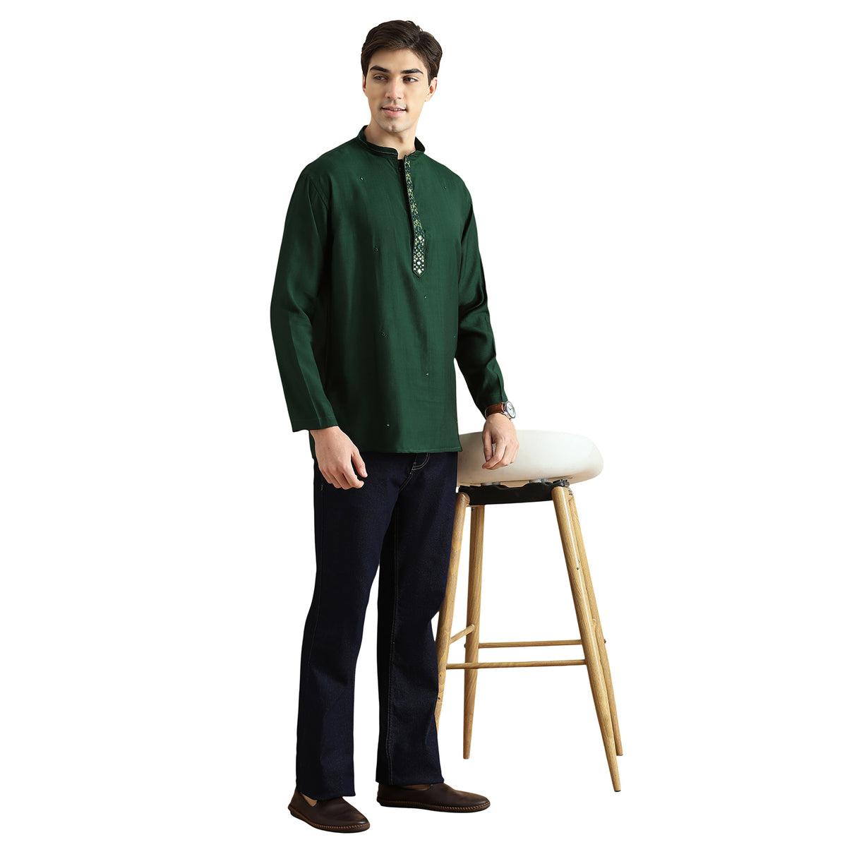 Roman Silk Resham Kurta