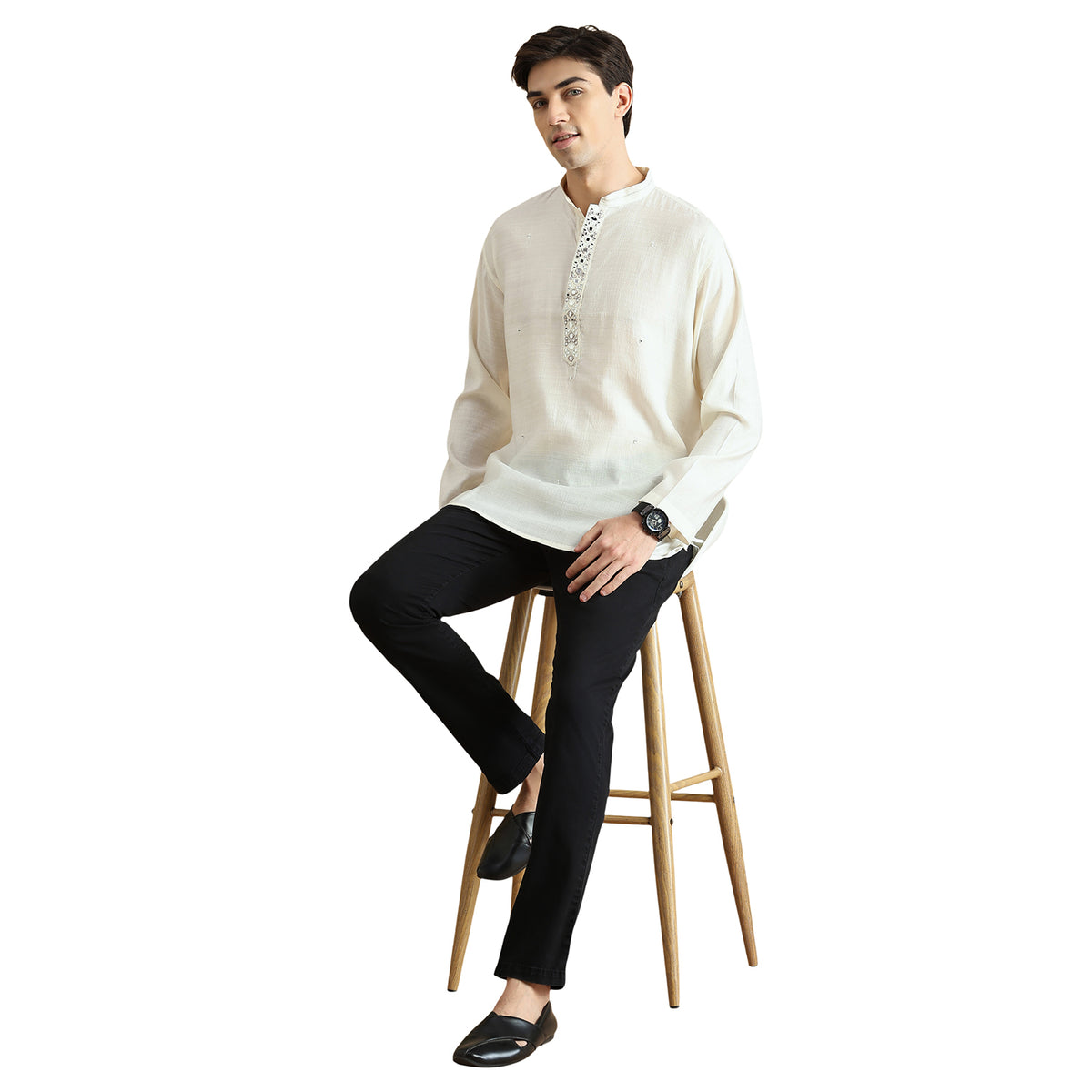 Roman Silk Resham Kurta