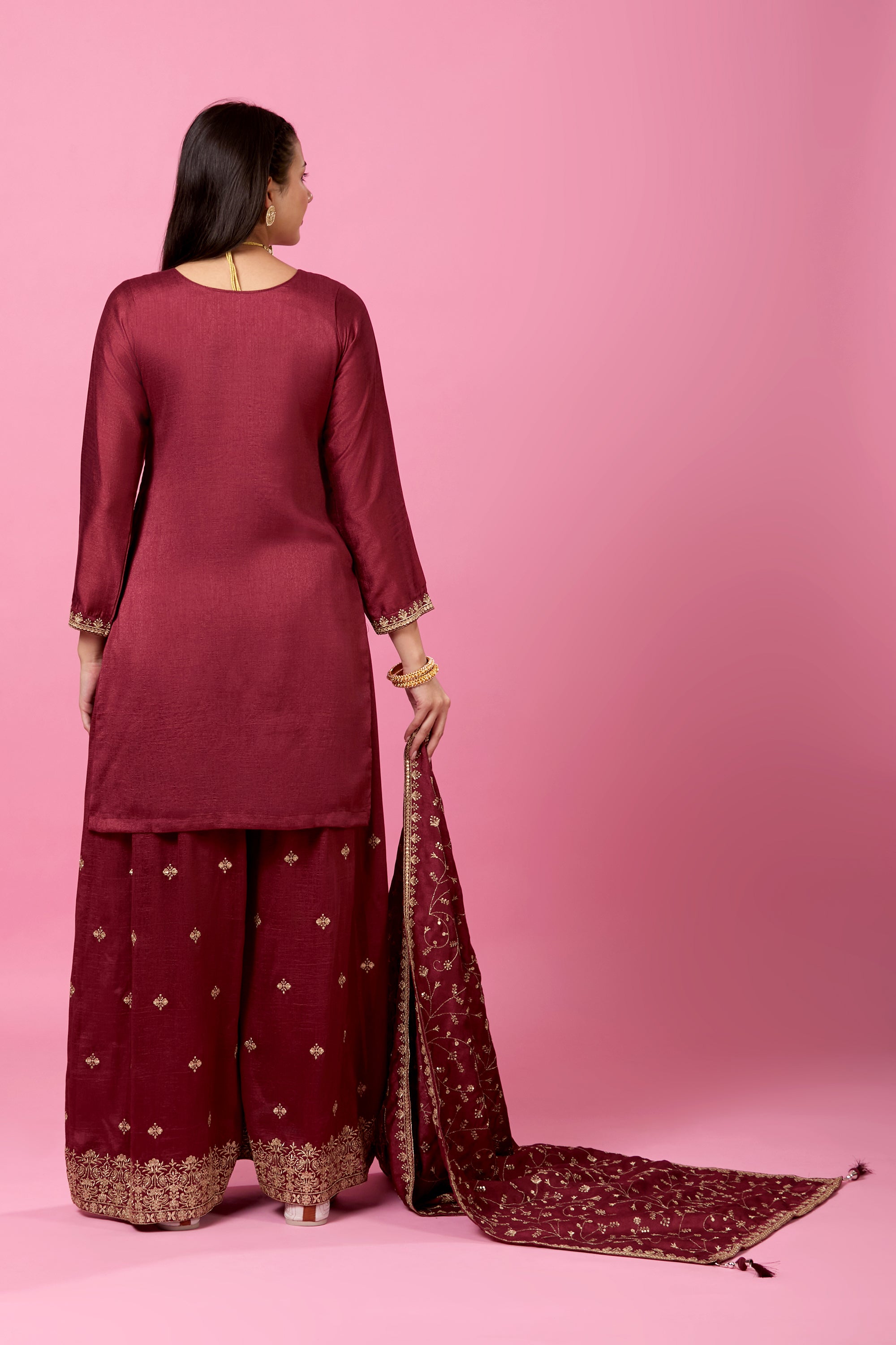 Rajata Plazzo Suit - Roop Darshan
