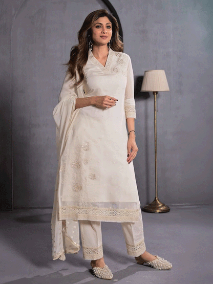 Amna Cotton Straight Suit Set