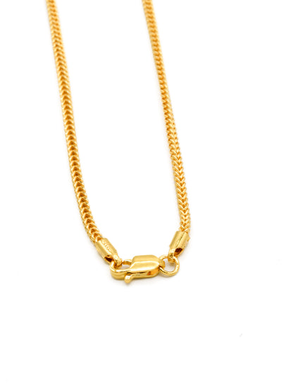 22ct Gold Hollow Foxtail Chain 4.88 GMS 55 CM - Roop Darshan