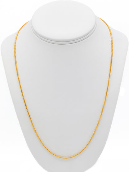 22ct Gold Hollow Foxtail Chain 4.88 GMS 55 CM - Roop Darshan