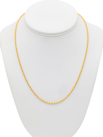 22ct Gold Hollow Rope Chain - 50 CM - Roop Darshan