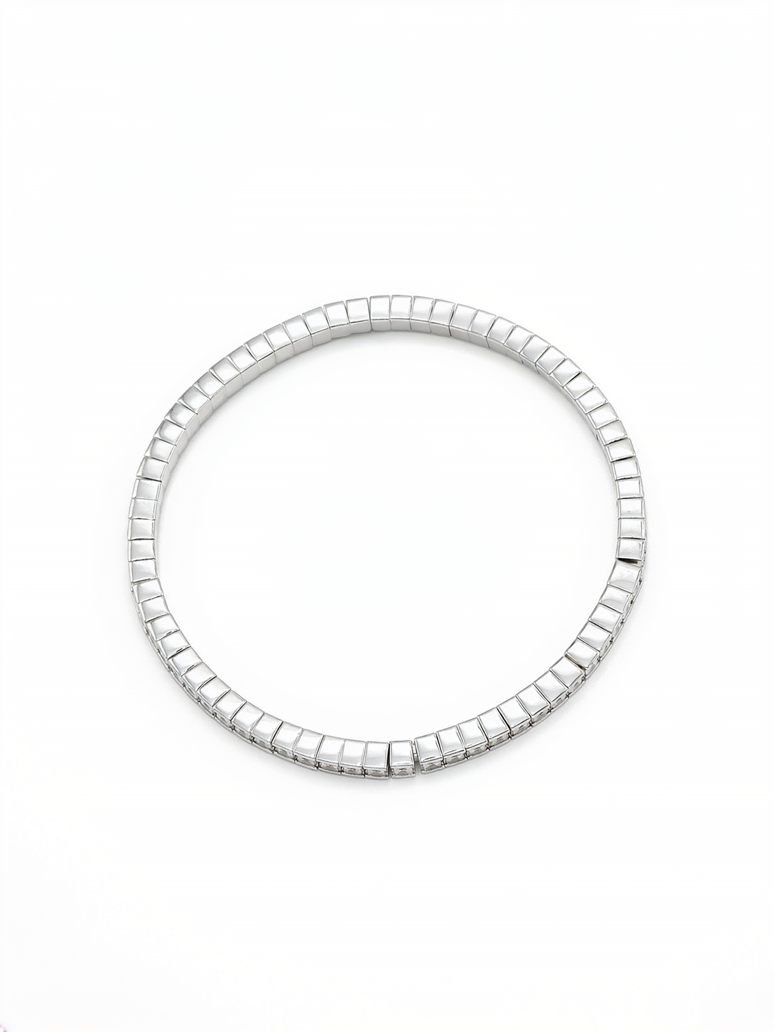Sterling Silver Elastic CZ Bracelet