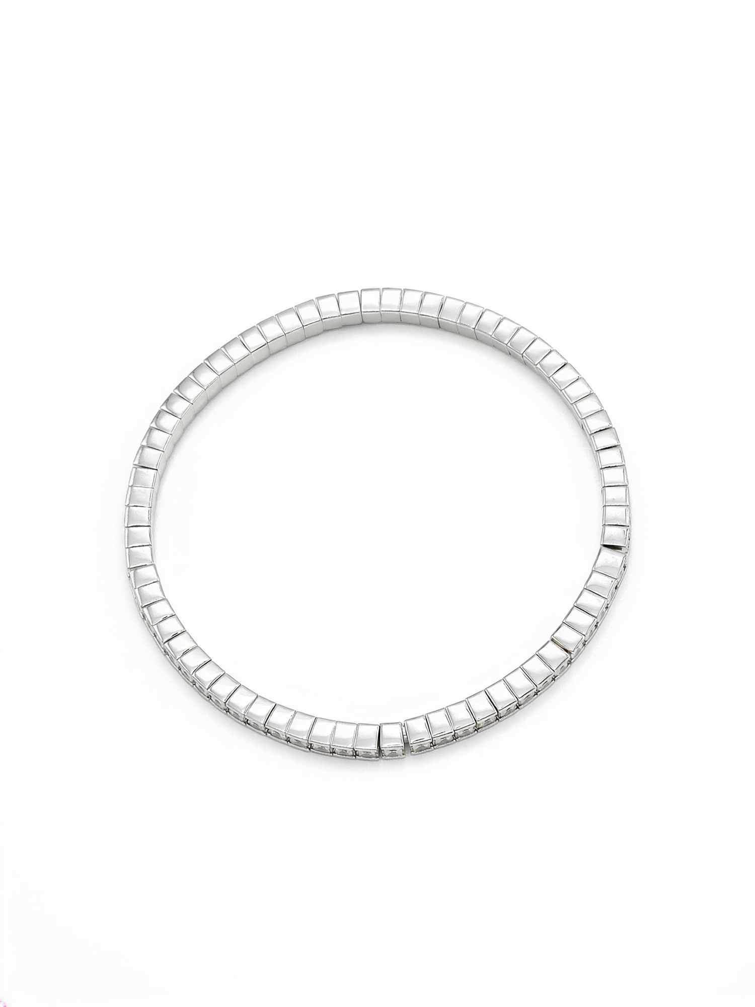 Sterling Silver Elastic CZ Bracelet