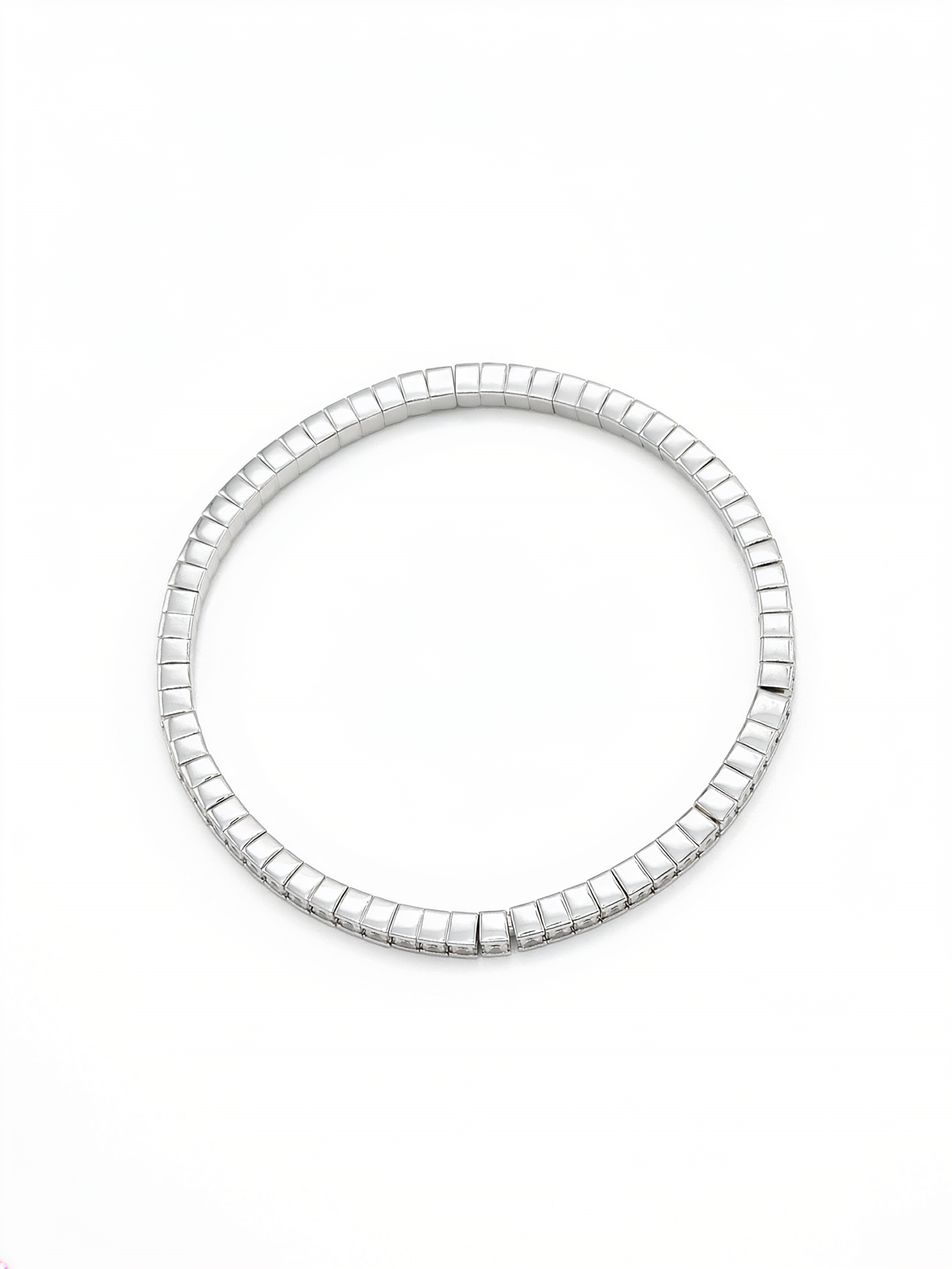 Sterling Silver Elastic CZ Bracelet
