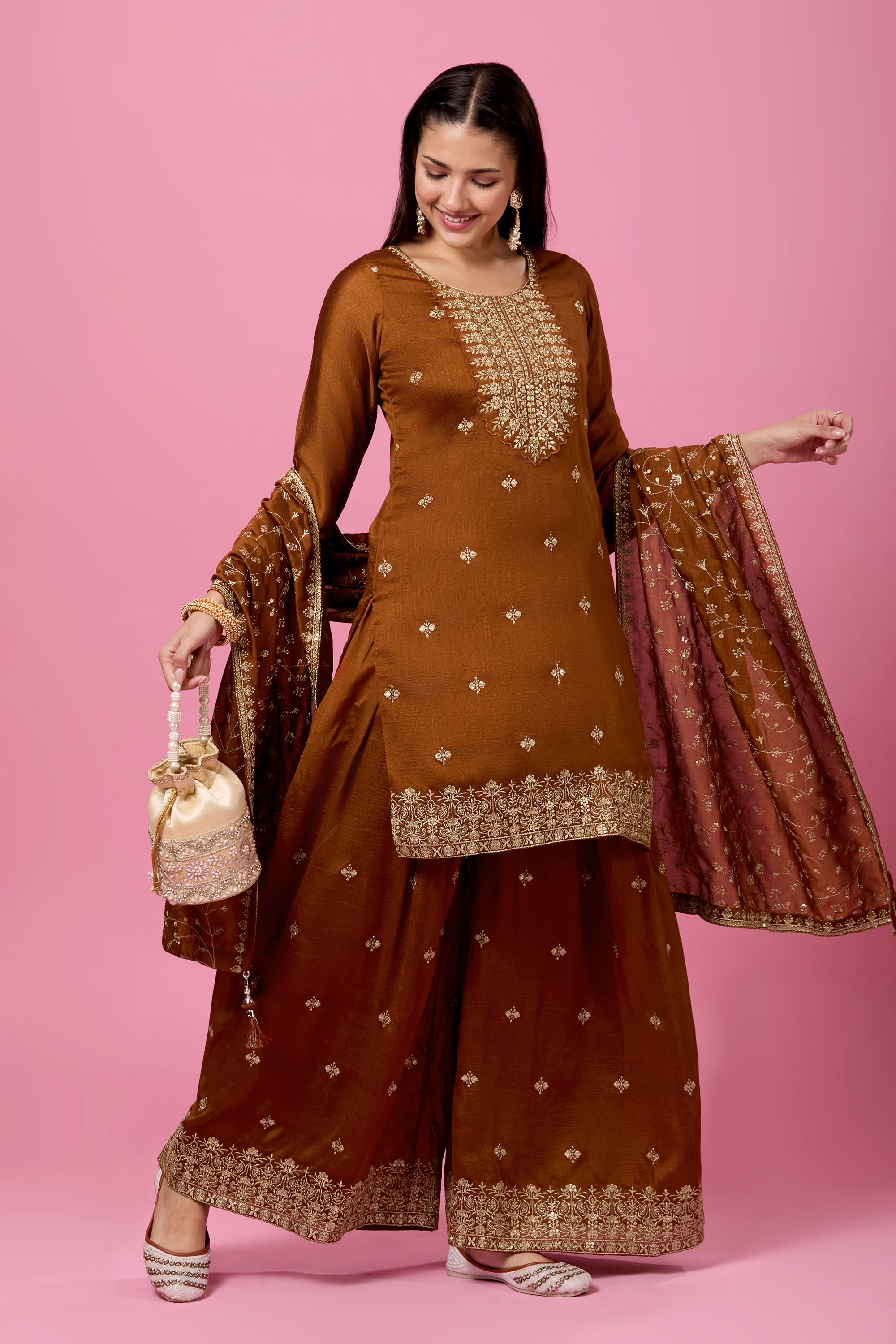 Rajata Plazzo Suit - Roop Darshan