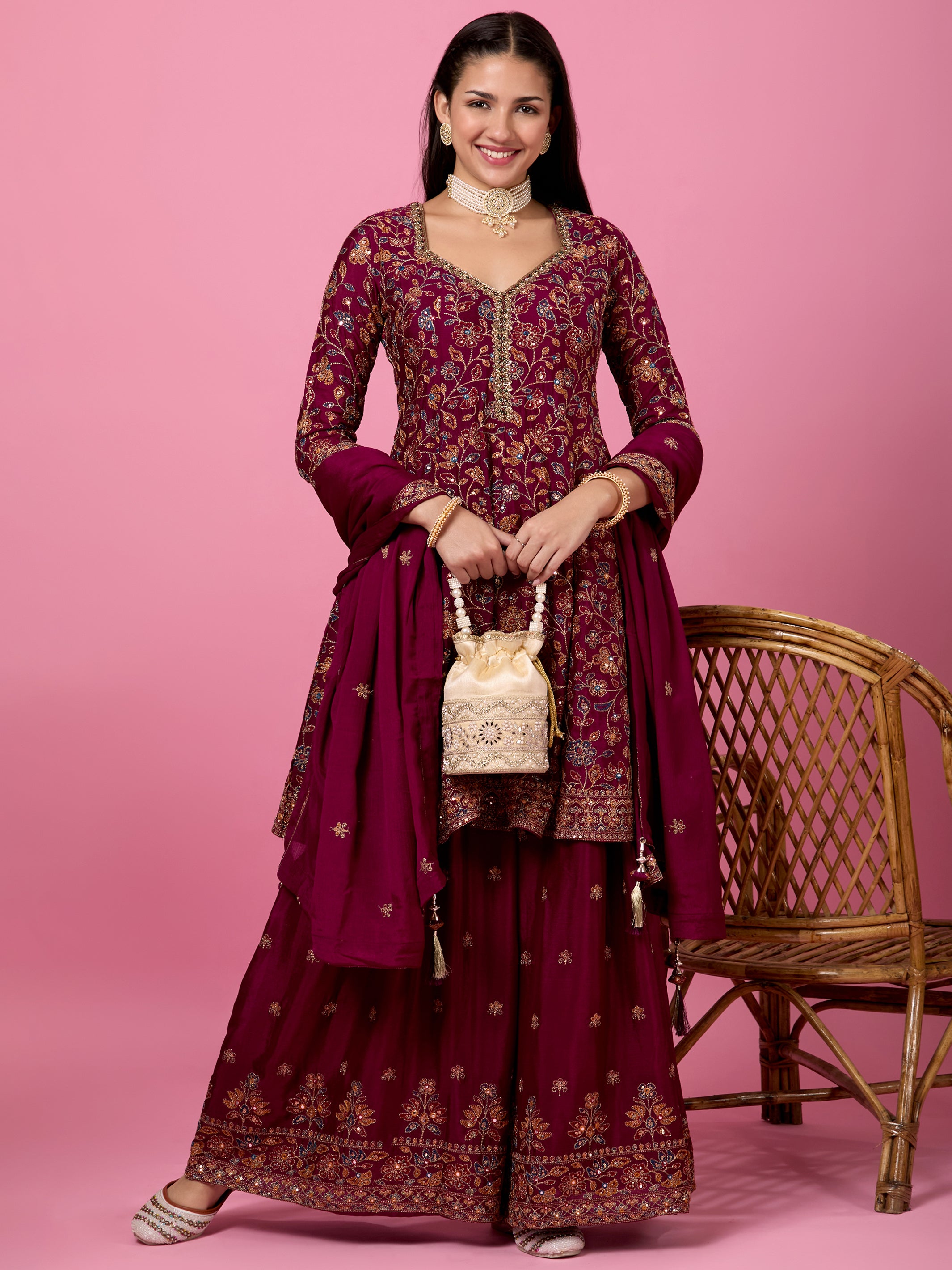Anjali Plazzo Suit - Roop Darshan