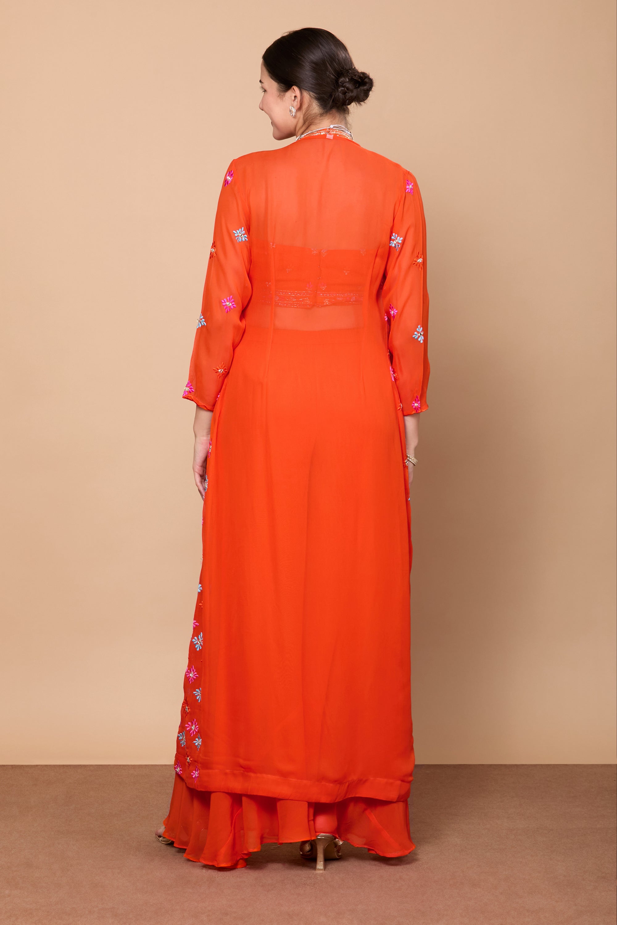 Eshita Crop Top Plazzo With Jacket - Roop Darshan