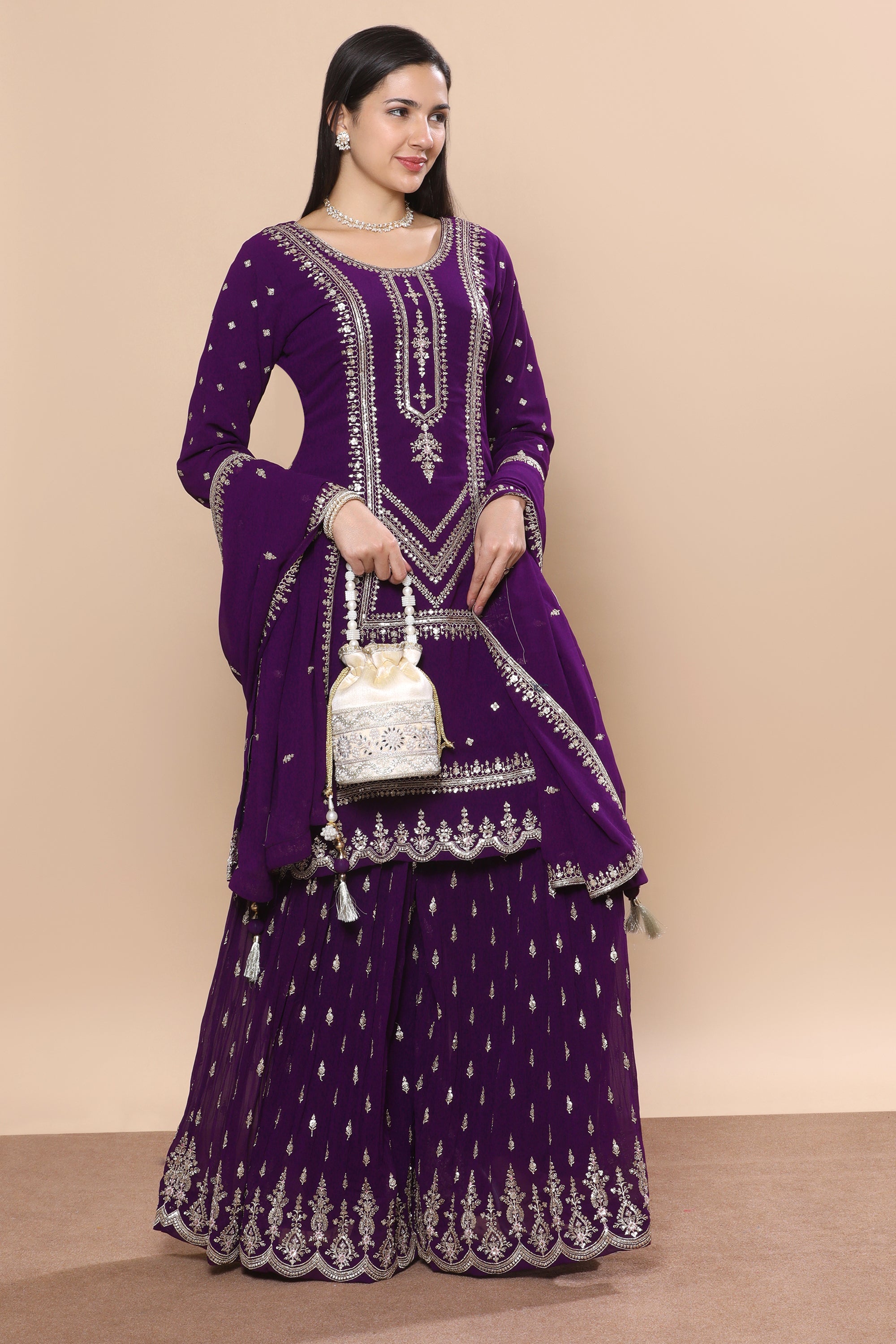 Hasina Palazzo Suit - Roop Darshan