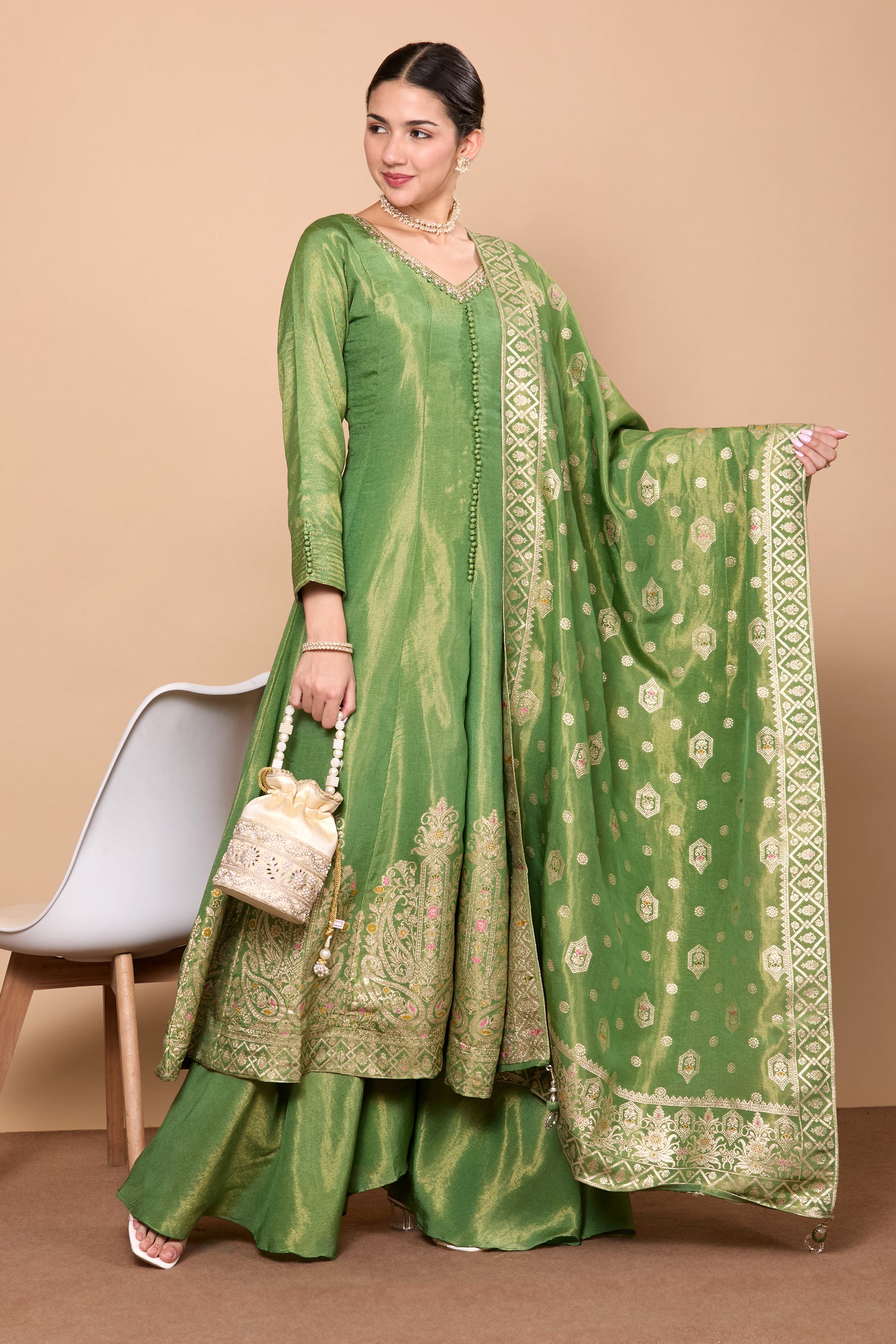 Falguni Flair Palazzo Suit - Roop Darshan