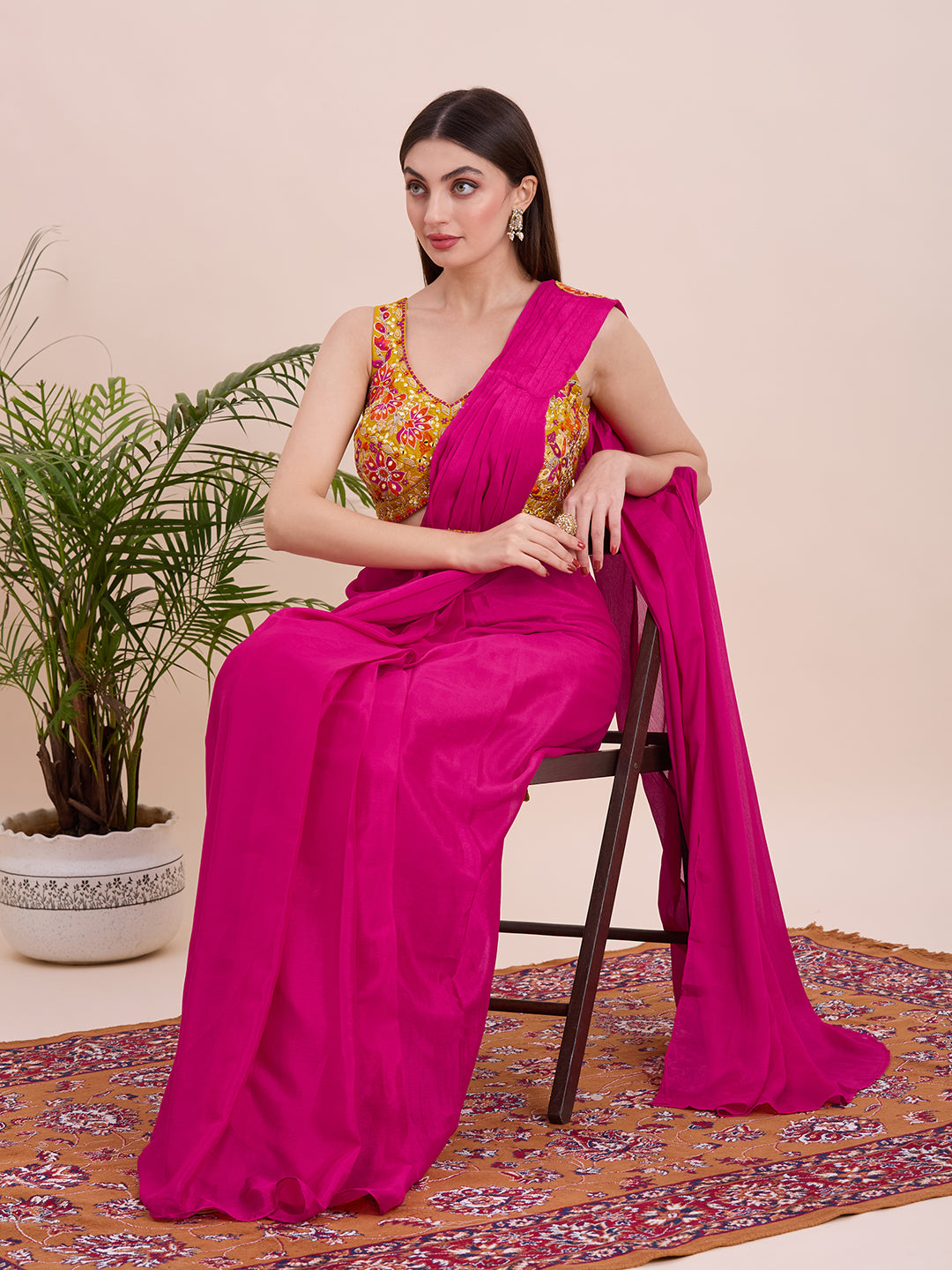 Hazel Ready To Wear Choli Saree - Roop Darshan