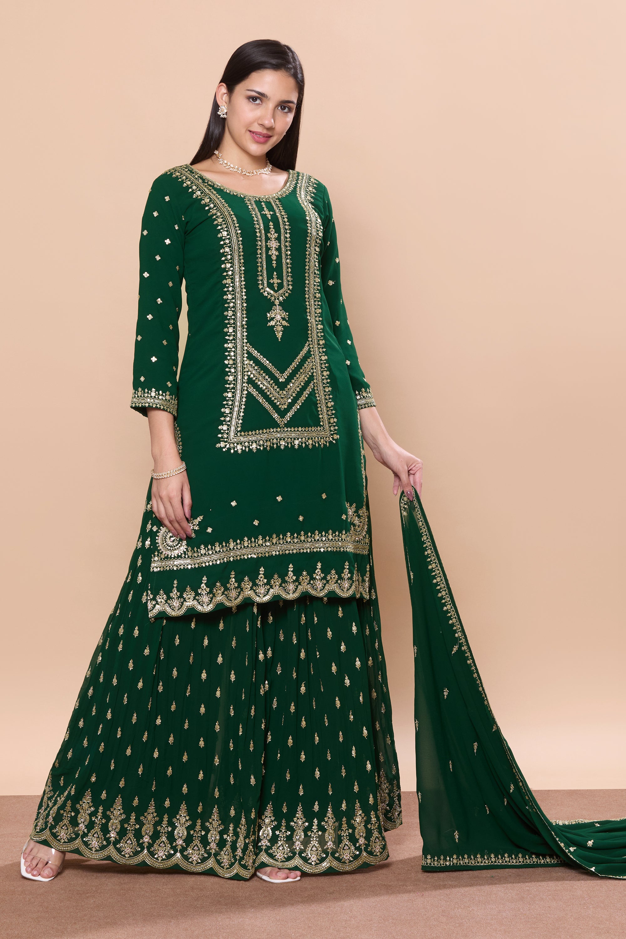 Hasina Palazzo Suit - Roop Darshan
