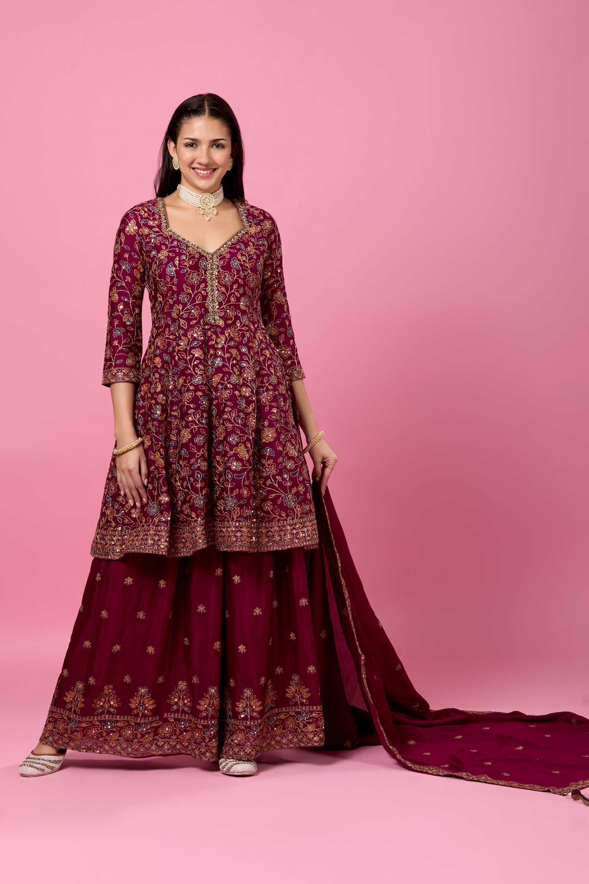 Anjali Plazzo Suit - Roop Darshan