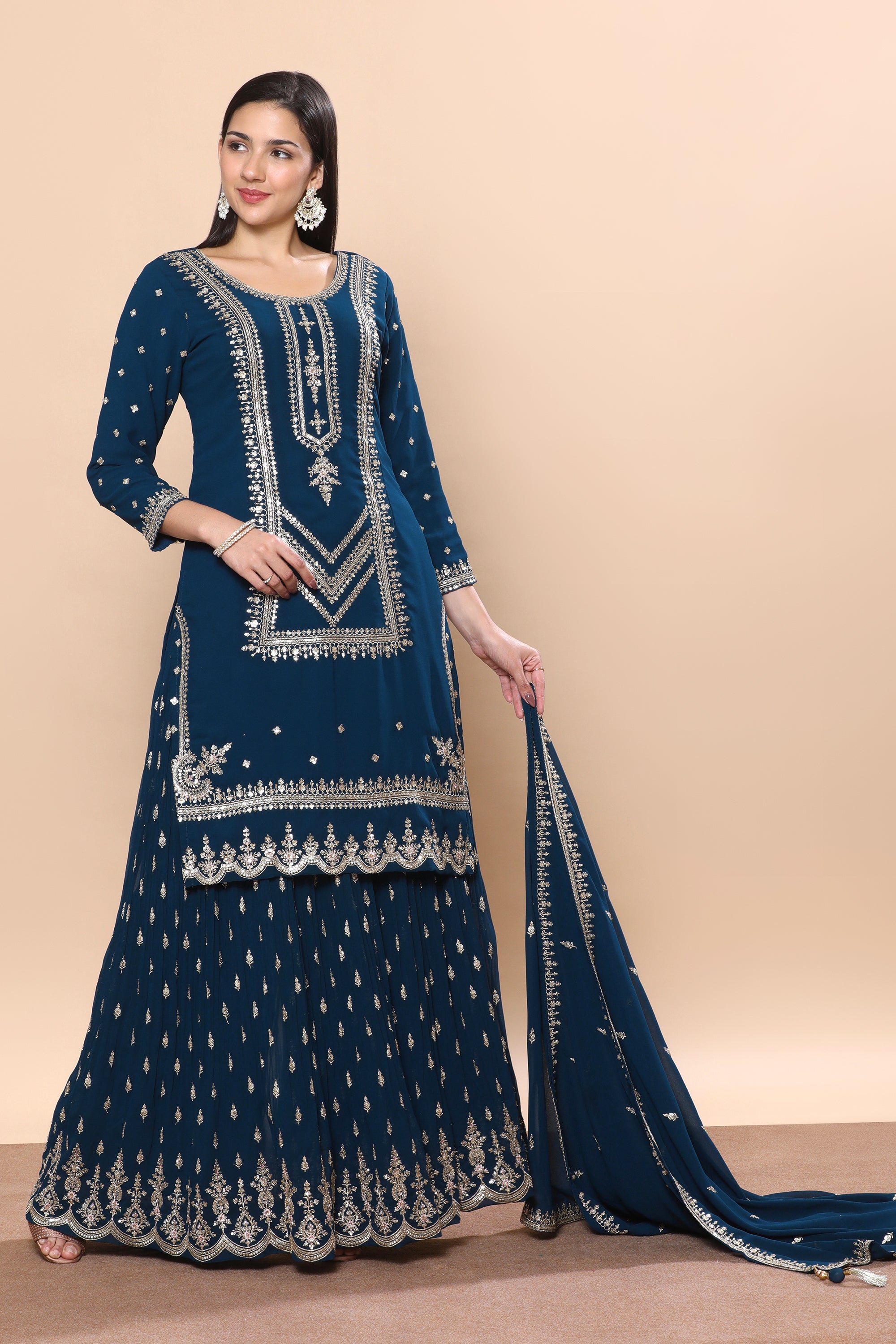 Hasina Palazzo Suit - Roop Darshan