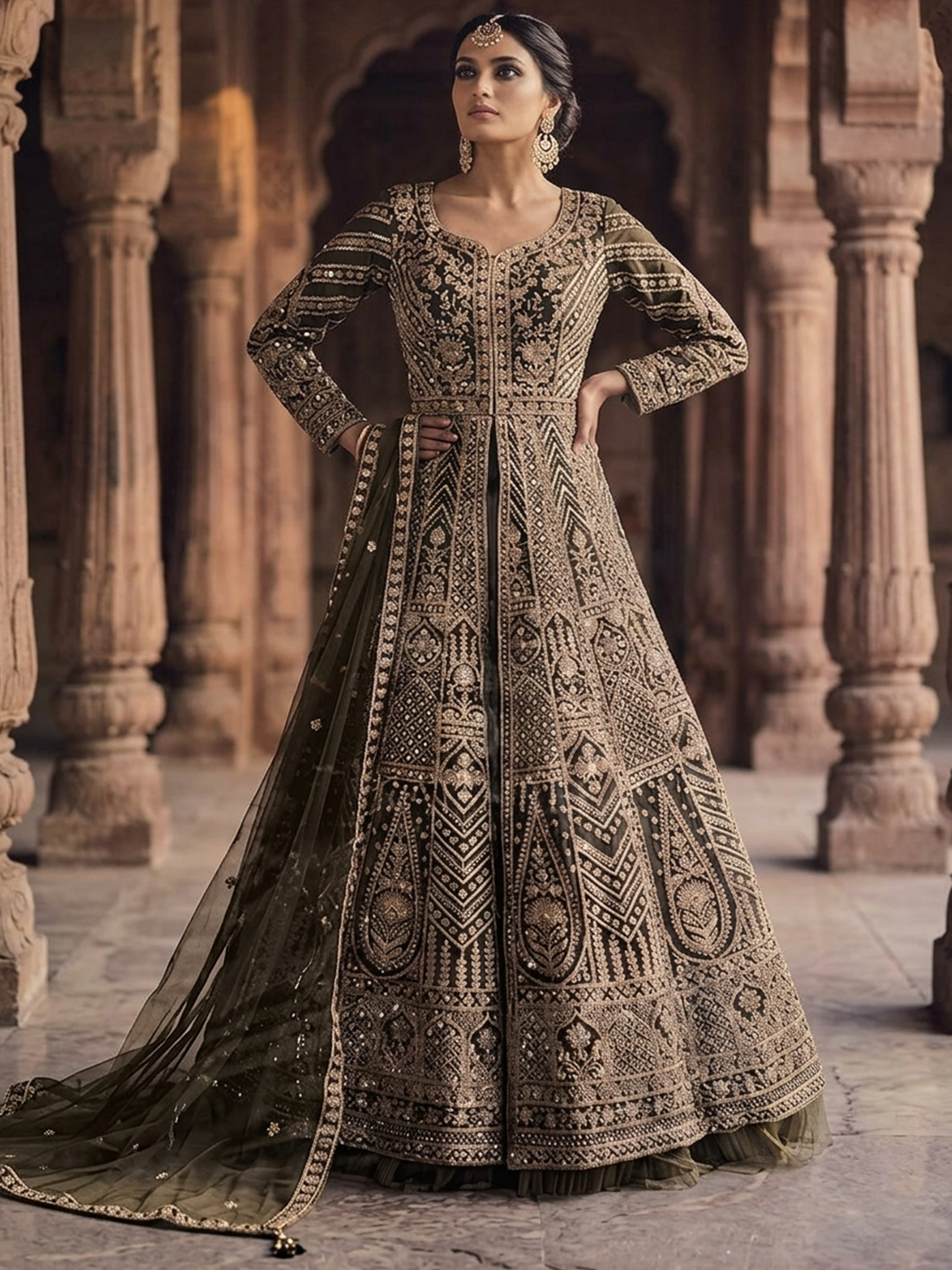 Tanvi Net Zari Gown