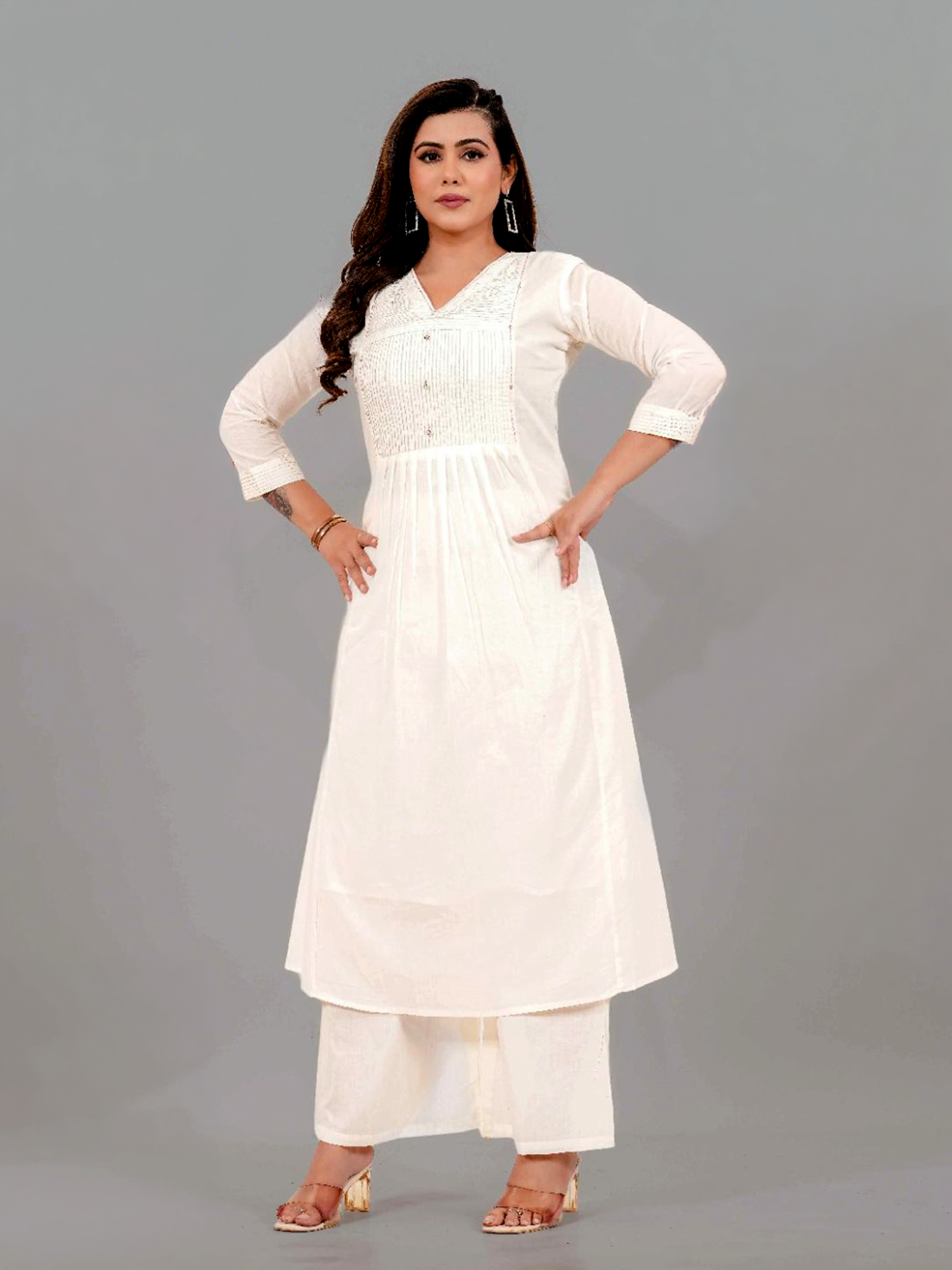 Aarya Cotton Flair Kurti &amp; Palazzo Pant