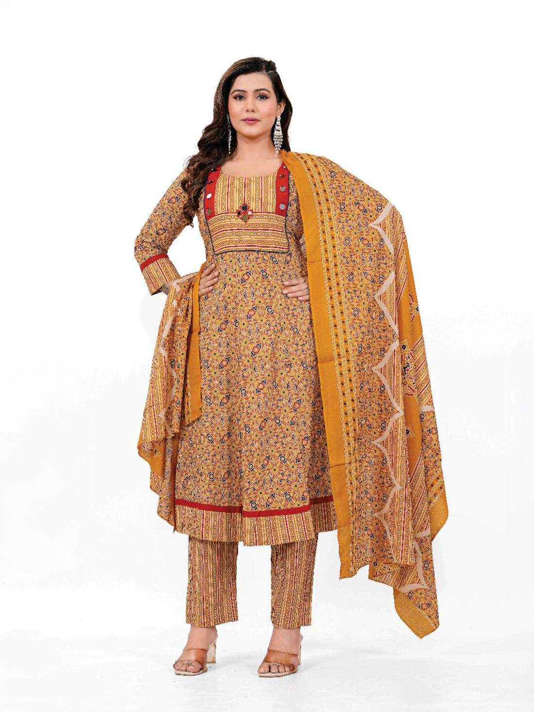 Cotton Printed Flair Suit