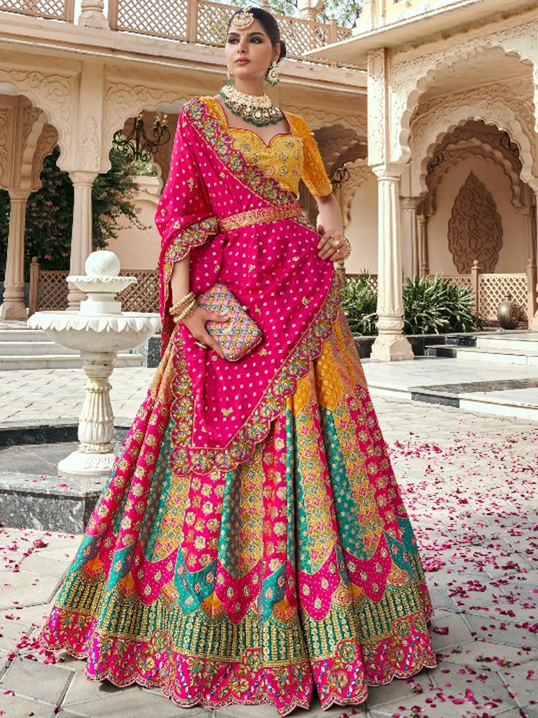 Meera Silk Unstitched Lehenga