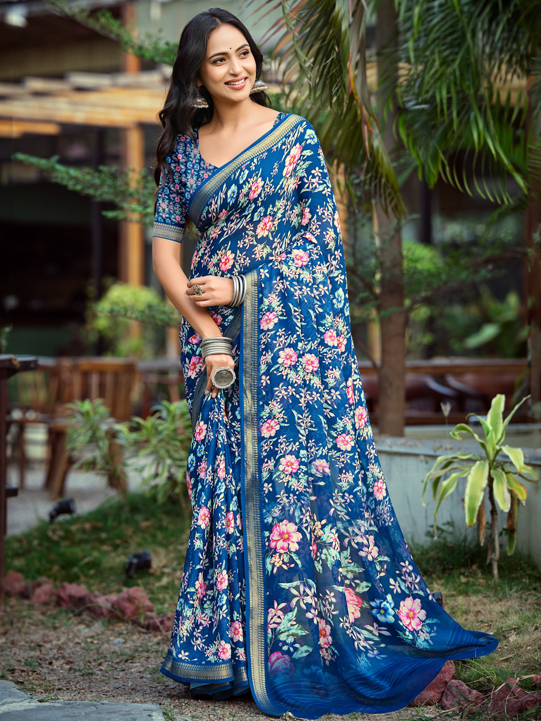 Aarna Georgette Printed Saree