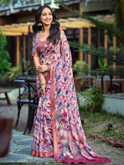 Aarna Georgette Printed Saree