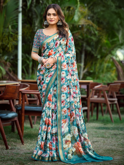 Aarna Georgette Printed Saree