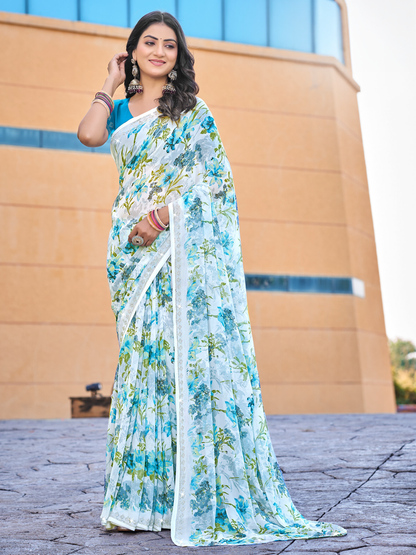Shina Georgette Printed Saree