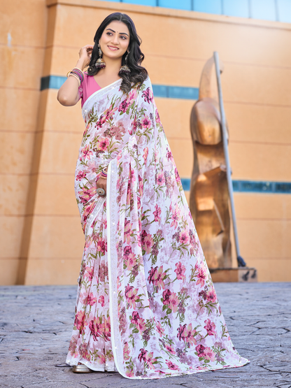 Shina Georgette Printed Saree