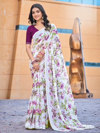 Shina Georgette Printed Saree