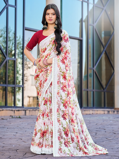 Shina Georgette Printed Saree
