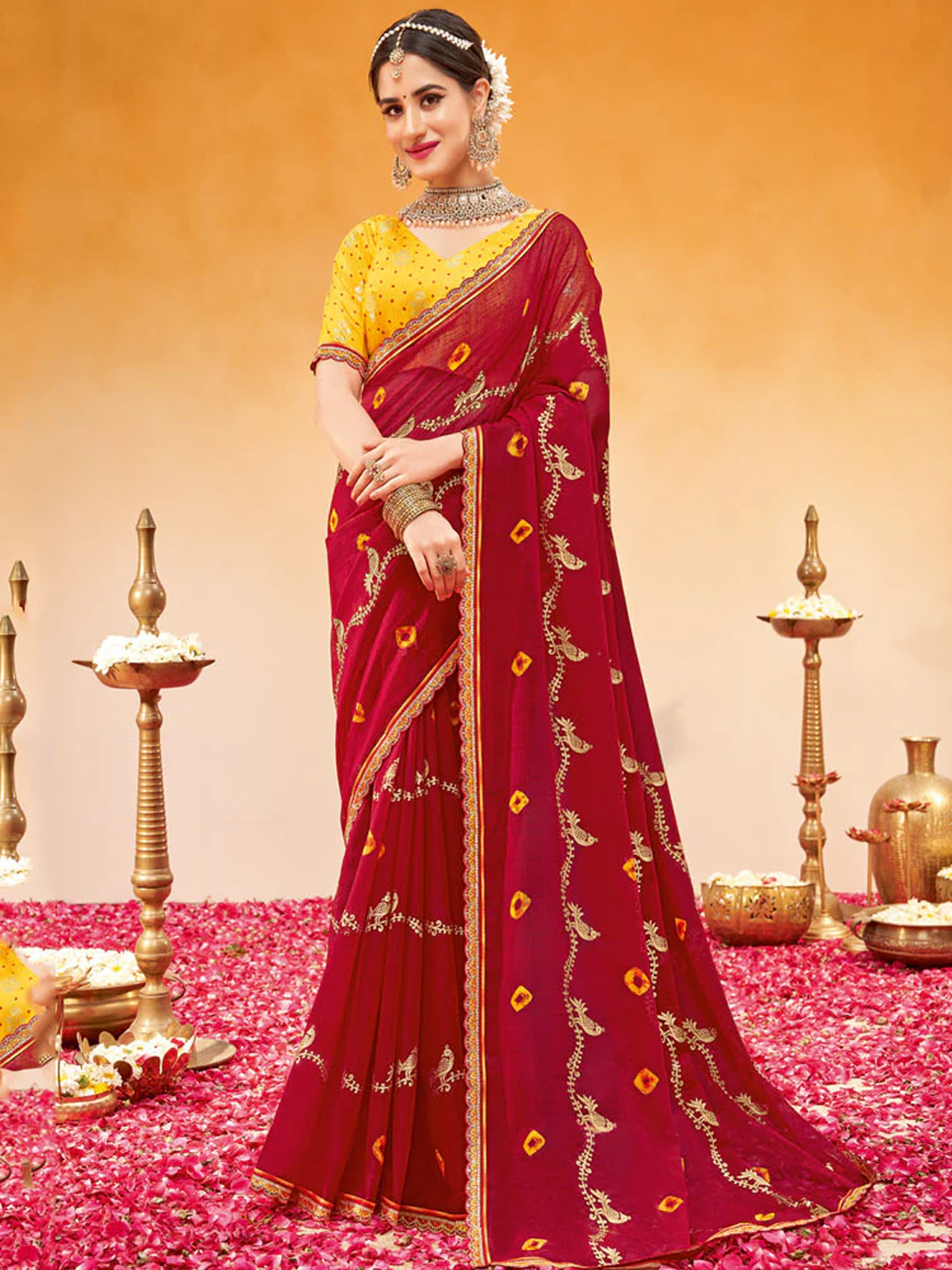 Manasvi Chiffon Printed Saree