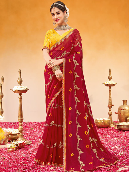 Manasvi Chiffon Printed Saree