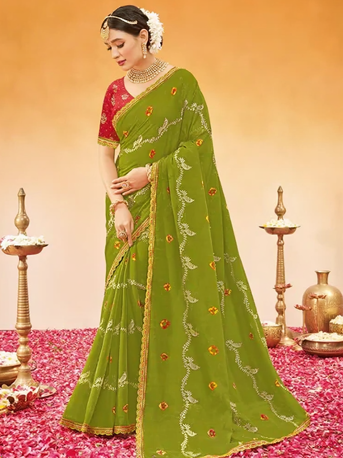 Manasvi Chiffon Printed Saree