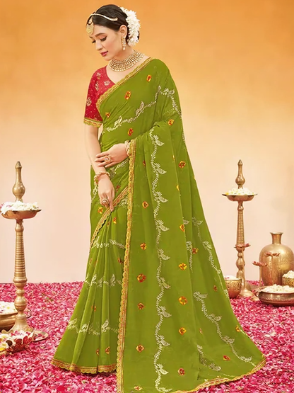 Manasvi Chiffon Printed Saree