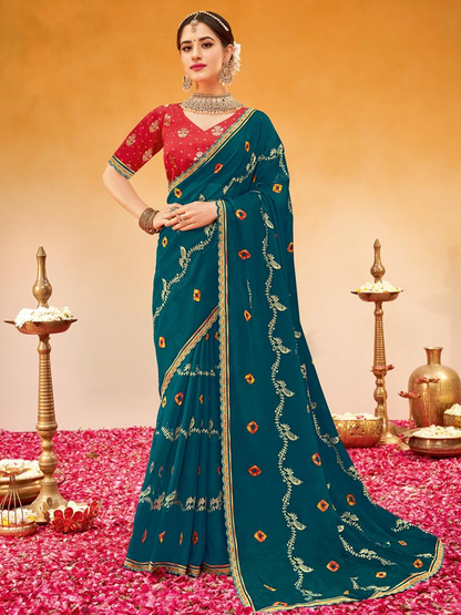 Manasvi Chiffon Printed Saree